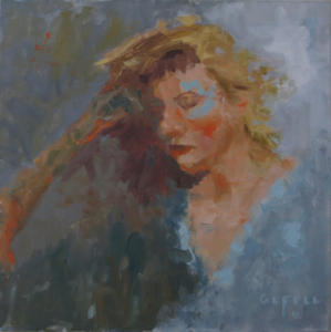 Blue Girl (oil on canvas) by artist Kathleen Gefell, New York