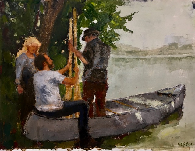 By the Lake (oil on oil paper) by artist Kathleen Gefell, New York