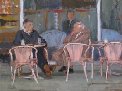 The Cafe (oil on canvas) by artist Kathleen Gefell, New York
