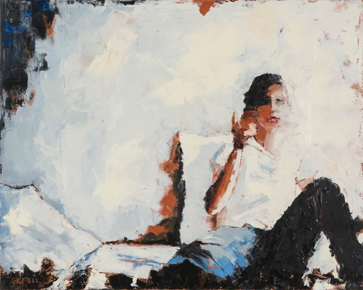 Angie (oil on canvas) by artist Kathleen Gefell, New York