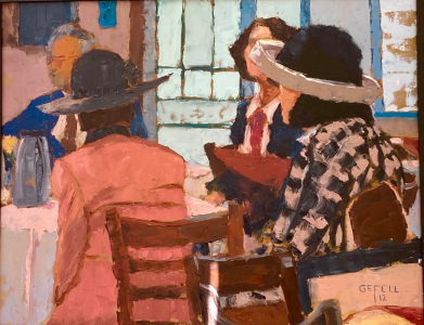 Hats (oil on canvas) by artist Kathleen Gefell, New York