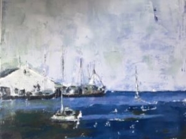 Blue Sea (oil on canvas) by artist Kathleen Gefell, New York