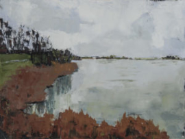 Connecticut River (oil on canvas) by artist Kathleen Gefell, New York