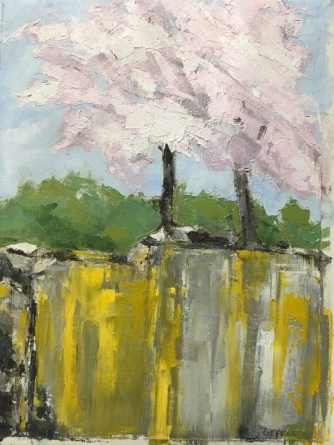Gary's Tree (oil on canvas paper) by artist Kathleen Gefell, New York