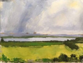 The Lake (oil on canvas) by artist Kathleen Gefell, New York