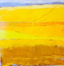 Golden Fields (oil on canvas) by artist Kathleen Gefell, New York