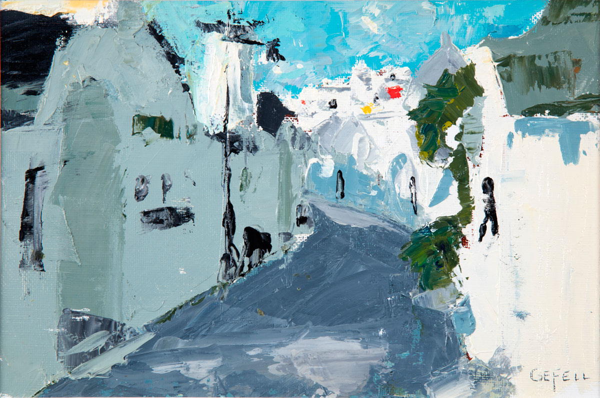 White Way (oil on canvas paper) by artist Kathleen Gefell
