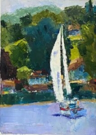 Canandaigua, NY (oil on Arches Huile Papier) by artist Kathleen Gefell