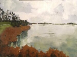 Connecticut River (oil on canvas) by artist Kathleen Gefell, New York