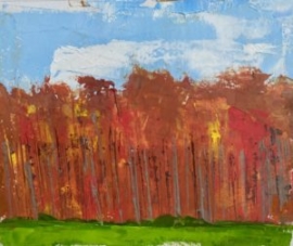 October (oil on paper) by artist Kathleen Gefell